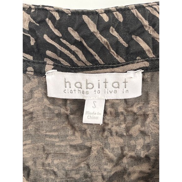 Habitat Lagenlook Black Brown Button Front Long Sleeve Tunic Size Small - Picture 5 of 9